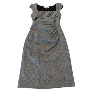 LK Bennett London tweed wool dress size 4 womens gathered sides Romania